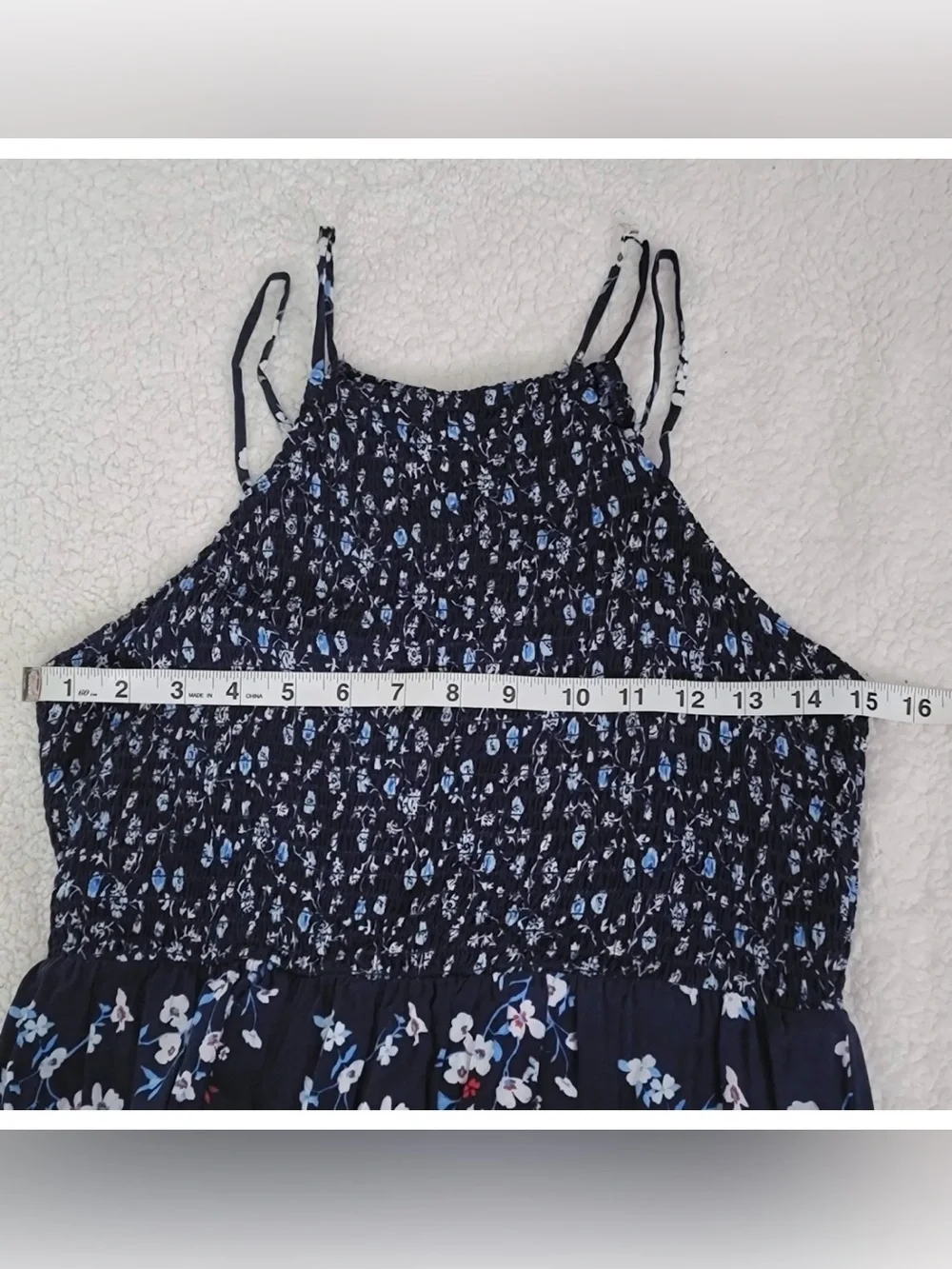 Exhilaration: Size S Navy Floral Smocked Maxi Dress